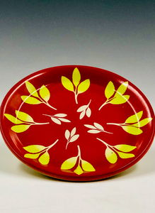 Colorblast Dessert Plate - Red Leaf